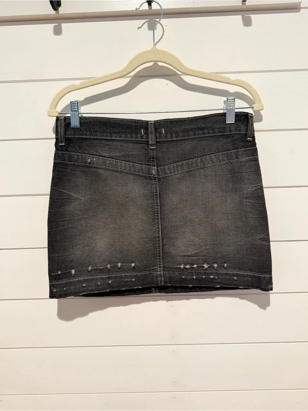Fitigues Black‎ Denim Mini Skirt Grunge Goth Y2K Size 27
